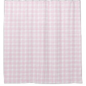 Soft Pink Shower Curtain Chic Tartan Bathroom シャワーカーテン (正面)