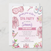 Soft Pink Spa Party Invitation - Relax & Pamper 招待状 (正面)