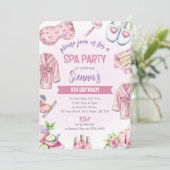Soft Pink Spa Party Invitation - Relax & Pamper 招待状 (スタンド正面)
