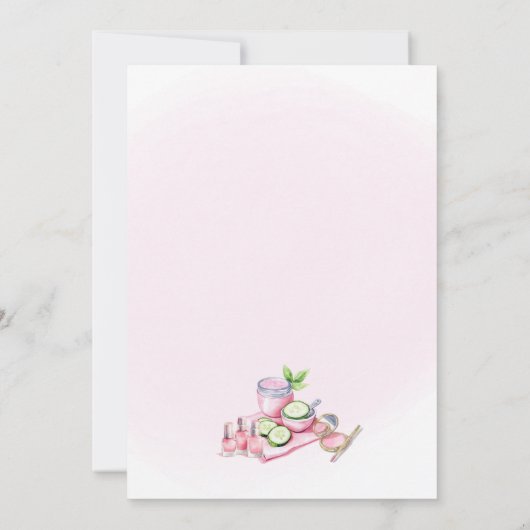 Soft Pink Spa Party Invitation - Relax & Pamper 招待状 (裏面)