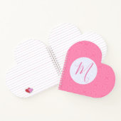 Soft Pink Squiggly Square Personal Initial Heart ノートブック (内部)