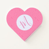 Soft Pink Squiggly Square Personal Initial Heart ノートブック (裏面)