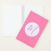 Soft Pink Squiggly Squares Personalized Initial  ノートブック (内側)