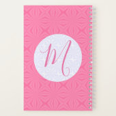 Soft Pink Squiggly Squares Personalized Initial  ノートブック (裏面)