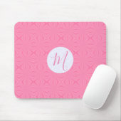 Soft Pink Squiggly Squares Personalized Initial マウスパッド (マウス)
