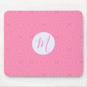 Soft Pink Squiggly Squares Personalized Initial マウスパッド (正面)