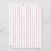 Soft Pink Stripes with Frame Girl Baby Shower 招待状 (裏面)