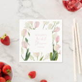 Soft Pink Tulip Bridal Shower スタンダードカクテルナプキン (インサイチュ)