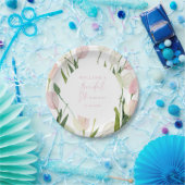 Soft Pink Tulip Bridal Shower ペーパープレート (パーティー)