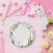 Soft Pink Tulip Bridal Shower ペーパープレート (パーティー)