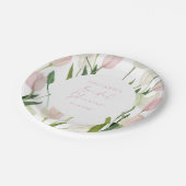 Soft Pink Tulip Bridal Shower ペーパープレート (アングル)