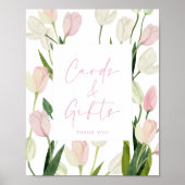 Soft Pink Tulip Bridal Shower Cards and Gifts ポスター (正面)