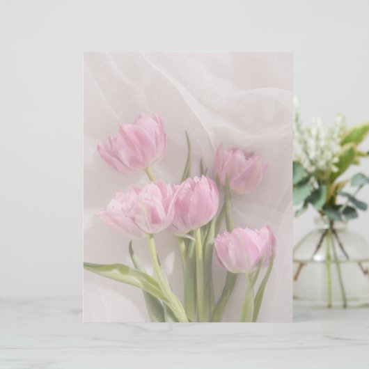 Soft pink tulips scrapbook paper (スタンド正面)
