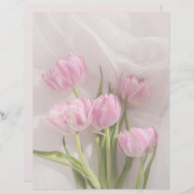Soft pink tulips scrapbook paper