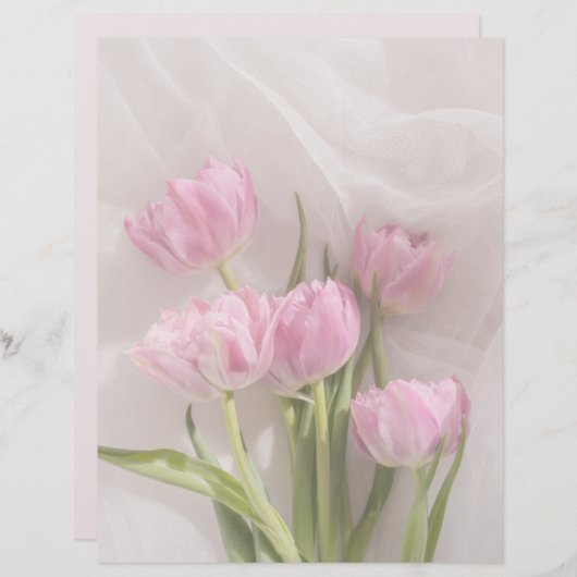 Soft pink tulips scrapbook paper (正面/裏面)