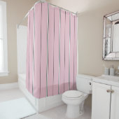 Soft Pink Vertical Stripe Pattern Minimal シャワーカーテン (インサイチュ)