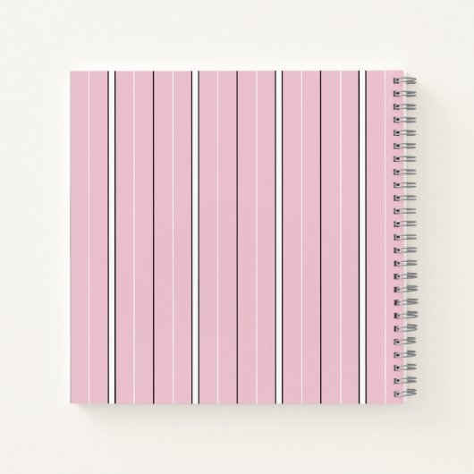 Soft Pink Vertical Stripe Pattern Minimal ノートブック (裏面)