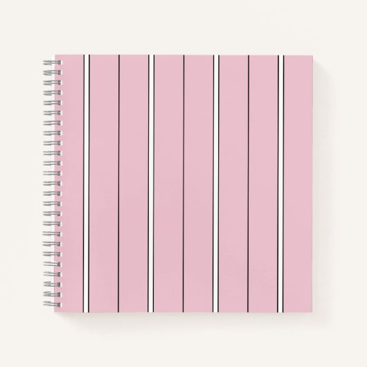 Soft Pink Vertical Stripe Pattern Minimal ノートブック (正面)