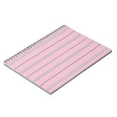 Soft Pink Vertical Stripe Pattern Minimal ノートブック (左側)
