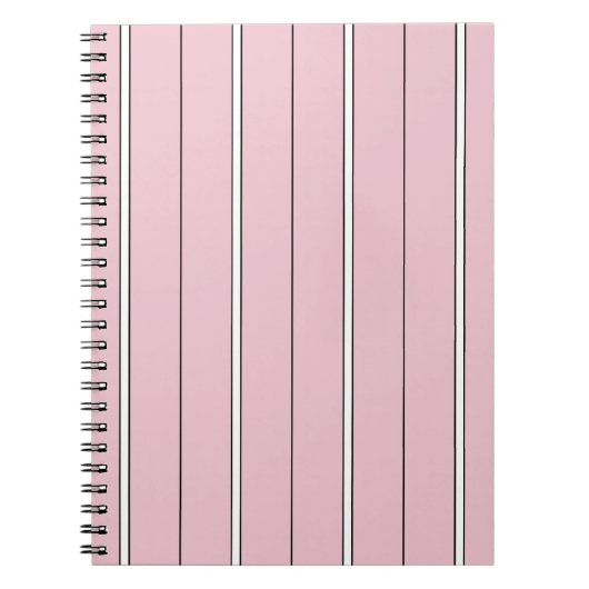 Soft Pink Vertical Stripe Pattern Minimal ノートブック (正面)