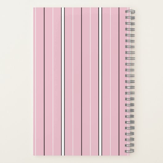 Soft Pink Vertical Stripe Pattern Minimal ノートブック (裏面)