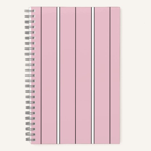 Soft Pink Vertical Stripe Pattern Minimal ノートブック (正面)