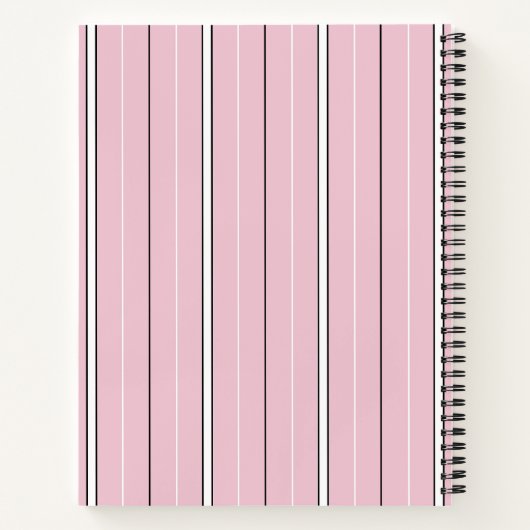Soft Pink Vertical Stripe Pattern Minimal ノートブック (裏面)