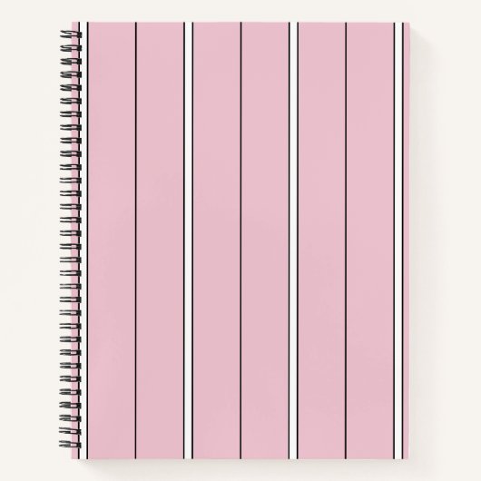 Soft Pink Vertical Stripe Pattern Minimal ノートブック (正面)