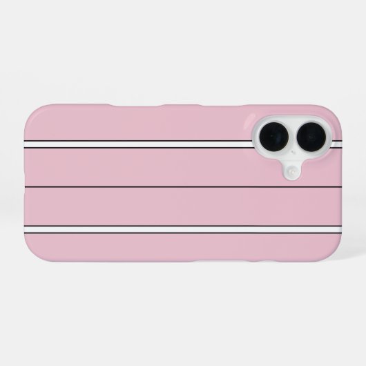 Soft Pink Vertical Stripe Pattern Minimal iPhone 16ケース (裏面横)