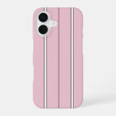 Soft Pink Vertical Stripe Pattern Minimal iPhone 16ケース (裏面)