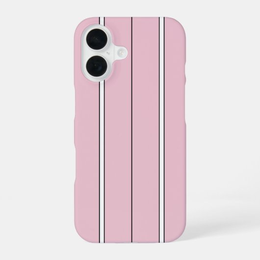 Soft Pink Vertical Stripe Pattern Minimal iPhone 16ケース (裏面)