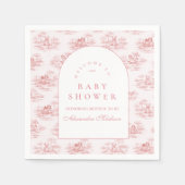 Soft Pink Vintage Baby Shower スタンダードカクテルナプキン (正面)