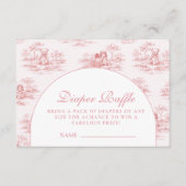 Soft Pink Vintage Baby Shower Diapper Raffle エンクロージャーカード (正面)