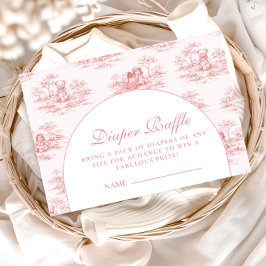 Soft Pink Vintage Baby Shower Diapper Raffle エンクロージャーカード