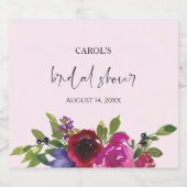 Soft Pink Watercolor Floral Beverage Label Set スパークリングワインラベル (シングルラベル)