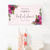 Soft Pink Watercolor Floral Bridal Shower Banner 横断幕 (インサイチュ)