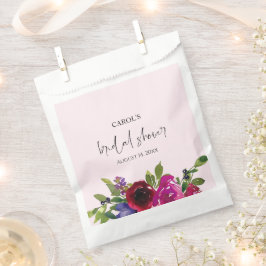 Soft Pink Watercolor Floral Favor Bags フェイバーバッグ