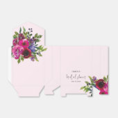 Soft Pink Watercolor Floral Favor Box フェイバーボックス (折り畳みなし)