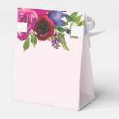 Soft Pink Watercolor Floral Favor Box フェイバーボックス (裏面サイド)