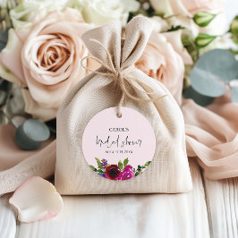 Soft Pink Watercolor Floral Favor Tags フェイバータグ