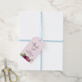 Soft Pink Watercolor Floral Gift Tag ギフトタグ (より糸付き)