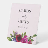 Soft Pink Watercolor Floral Pedestal Sign 台座サイン (正面)