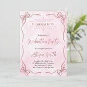 Soft pink watercolor grade invitation with bow 招待状 (スタンド正面)
