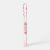 Soft Pink Watercolor Rose Seamless Pattern iPhone 16ケース (左側面)