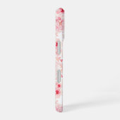 Soft Pink Watercolor Rose Seamless Pattern iPhone 16ケース (右側面)