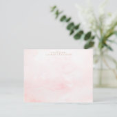 Soft Pink Watercolor Wash Note Card 招待状 (スタンド正面)