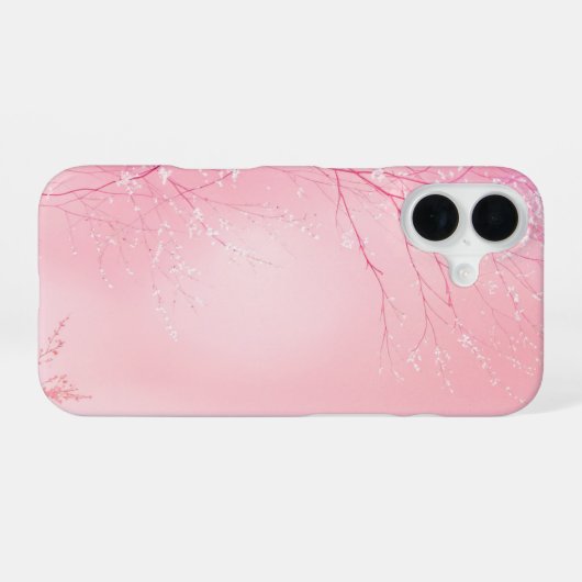 Soft Pink Weeping Cherry Design Phone Case iPhone 16ケース (裏面横)
