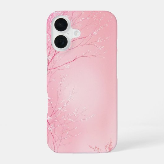 Soft Pink Weeping Cherry Design Phone Case iPhone 16ケース (裏面)