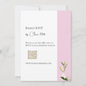 Soft Pink White Lilly Wedding Invitation 招待状 (裏面)