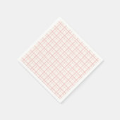 Soft Pink Windowpane Grid Picnic スタンダードカクテルナプキン (角)